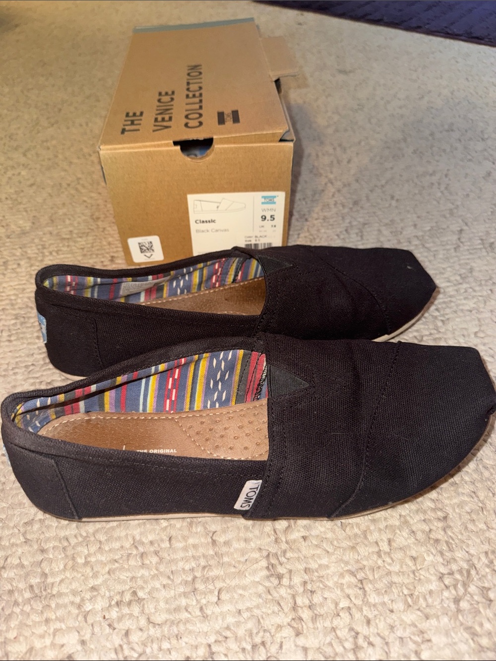 TOMS Classic Slip-On Women's Shoes in Black